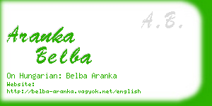 aranka belba business card